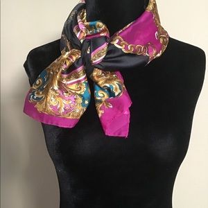 Black Pink Purple Turquoise Scarf
